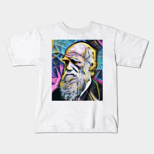 Charles Darwin Portrait | Charles Darwin Artwork 3 Kids T-Shirt